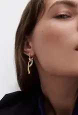 J.HOFFMAN'S Pave Twist Hoops- Gold Vermeil