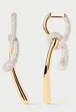 J.HOFFMAN'S Pave Twist Hoops- Gold Vermeil