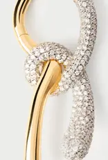 J.HOFFMAN'S Pave Twist Hoops- Gold Vermeil