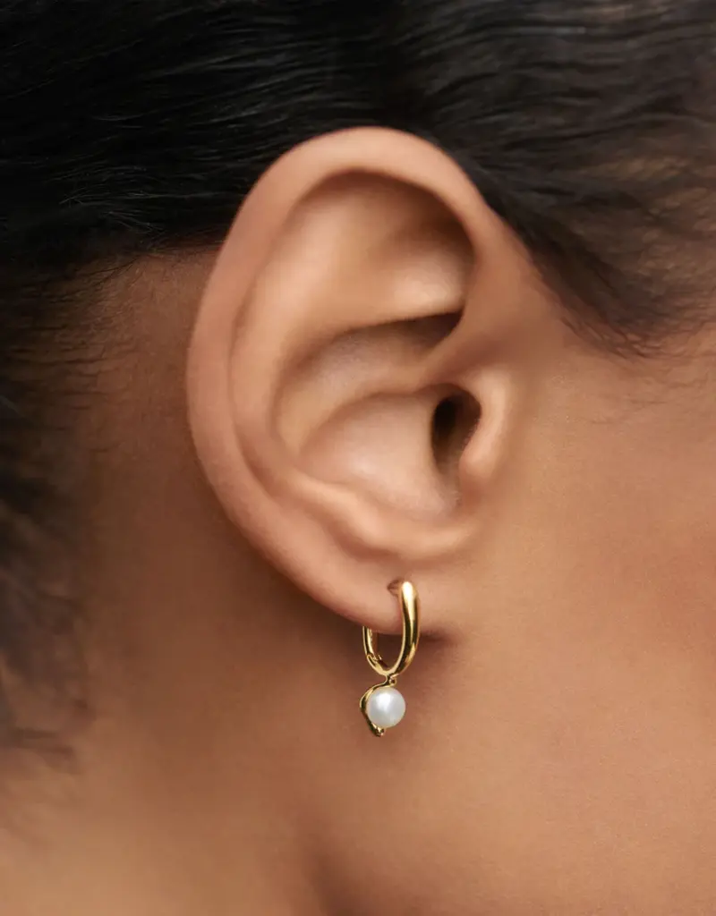 J.HOFFMAN'S La Perrla Mini Hoops- Gold Vermeil