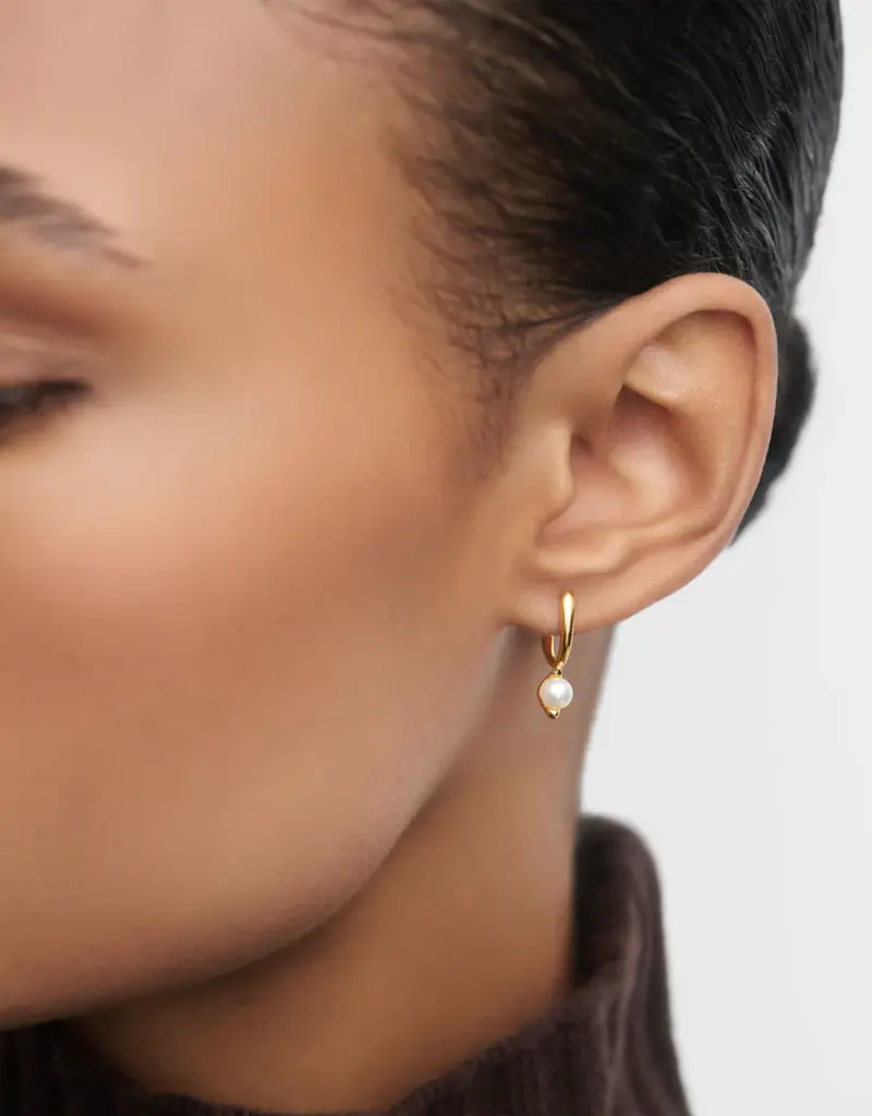 J.HOFFMAN'S La Perrla Mini Hoops- Gold Vermeil