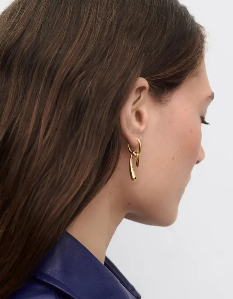 J.HOFFMAN'S Twist Hoops- Gold Vermeil