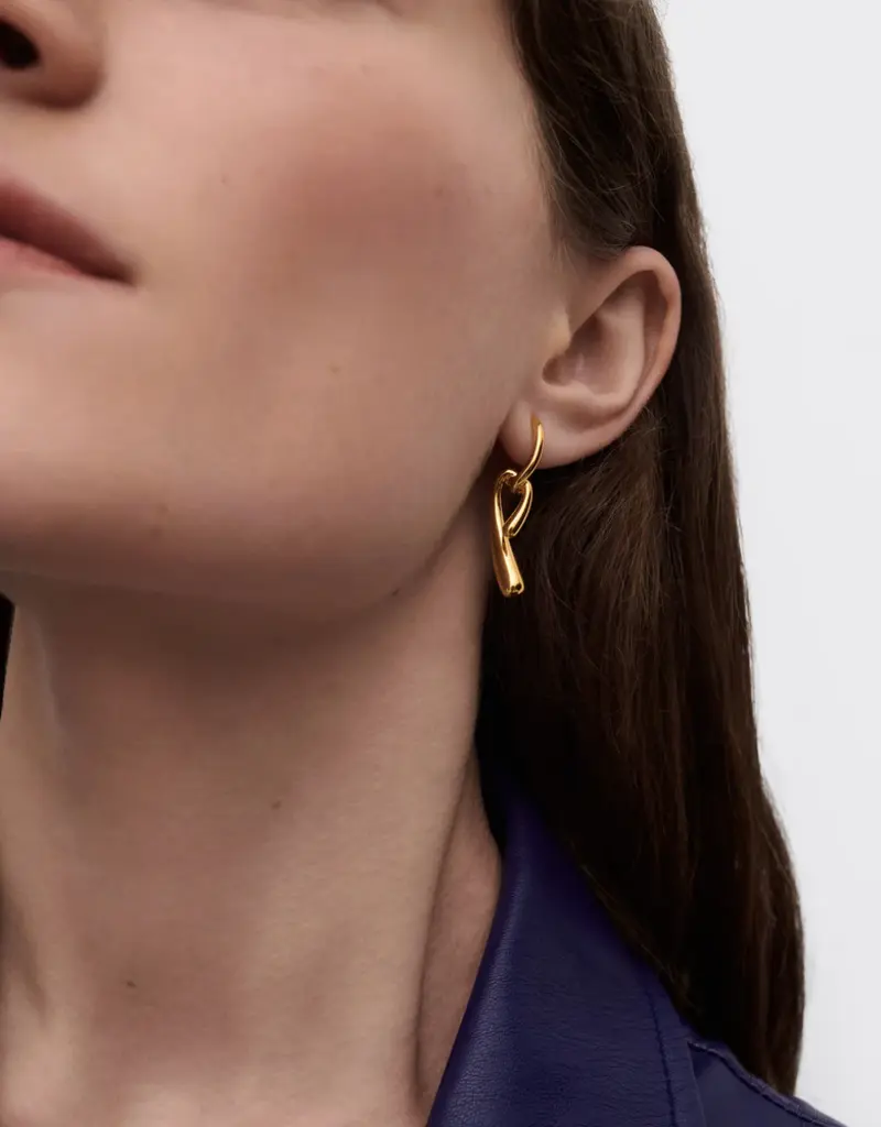 J.HOFFMAN'S Twist Hoops- Gold Vermeil