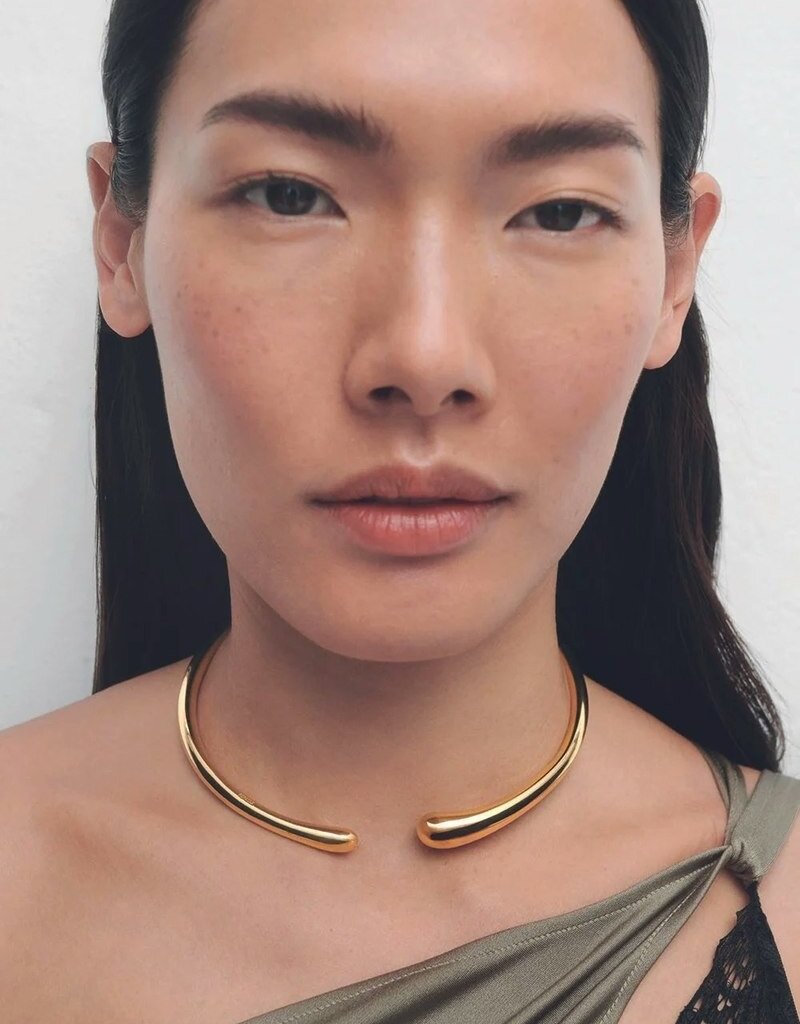 J.HOFFMAN'S Orbit Choker Necklace- Gold Vermeil