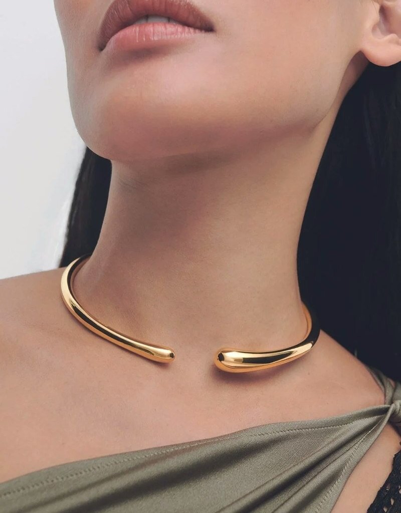 J.HOFFMAN'S Orbit Choker Necklace- Gold Vermeil