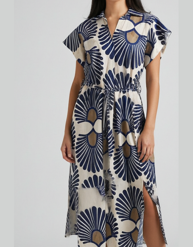 J.HOFFMAN'S Lennon Dress- Indigo Frond