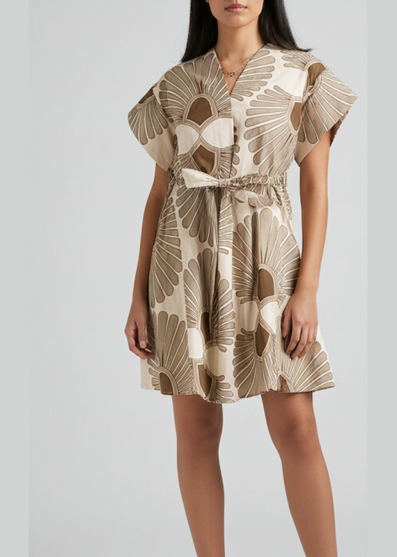 J.HOFFMAN'S Cynthia Dress- Mocha Frond