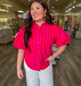 J.HOFFMAN'S Shelly Top in Pink/Red Stripe