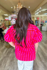 J.HOFFMAN'S Shelly Top in Pink/Red Stripe