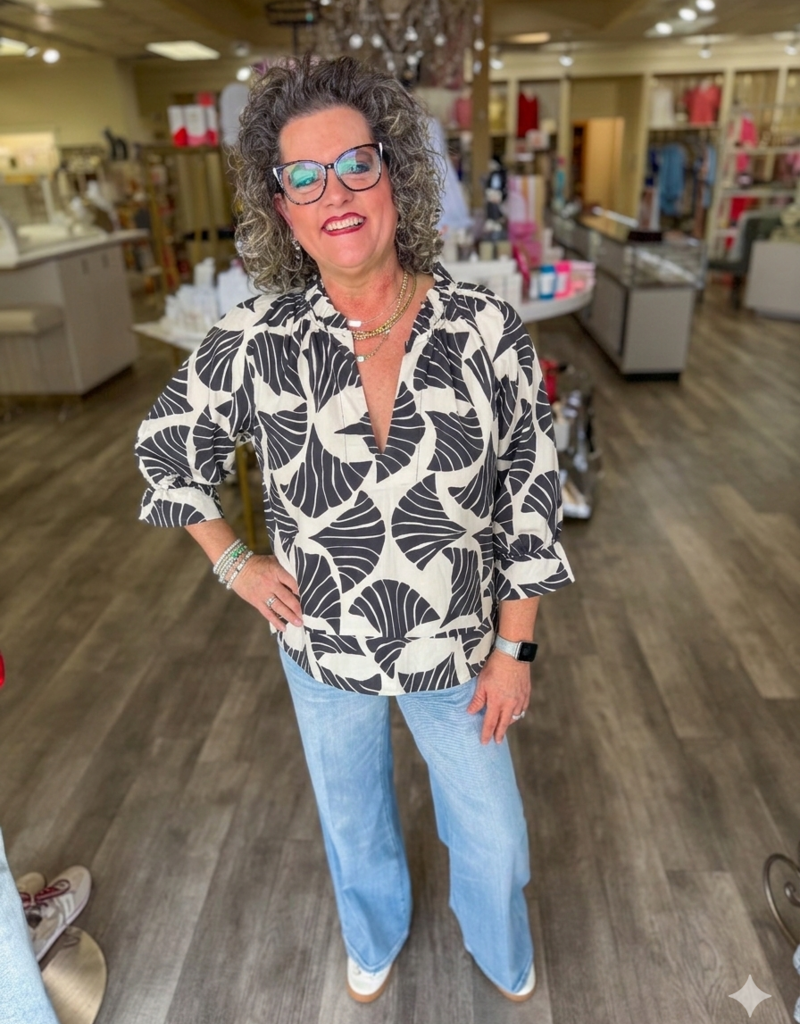 J.HOFFMAN'S Cici Top- Black Seashell