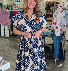 J.HOFFMAN'S Lennon Dress- Indigo Frond