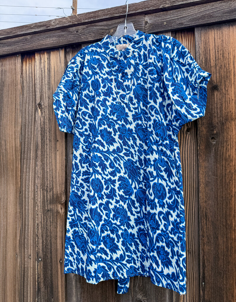 J.HOFFMAN'S Marjorie Dress- Saphire Scottish Thistle