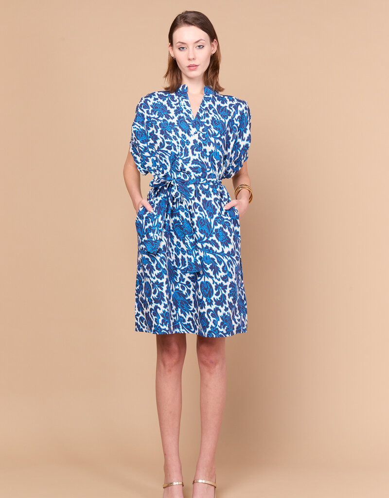 J.HOFFMAN'S Marjorie Dress- Saphire Scottish Thistle