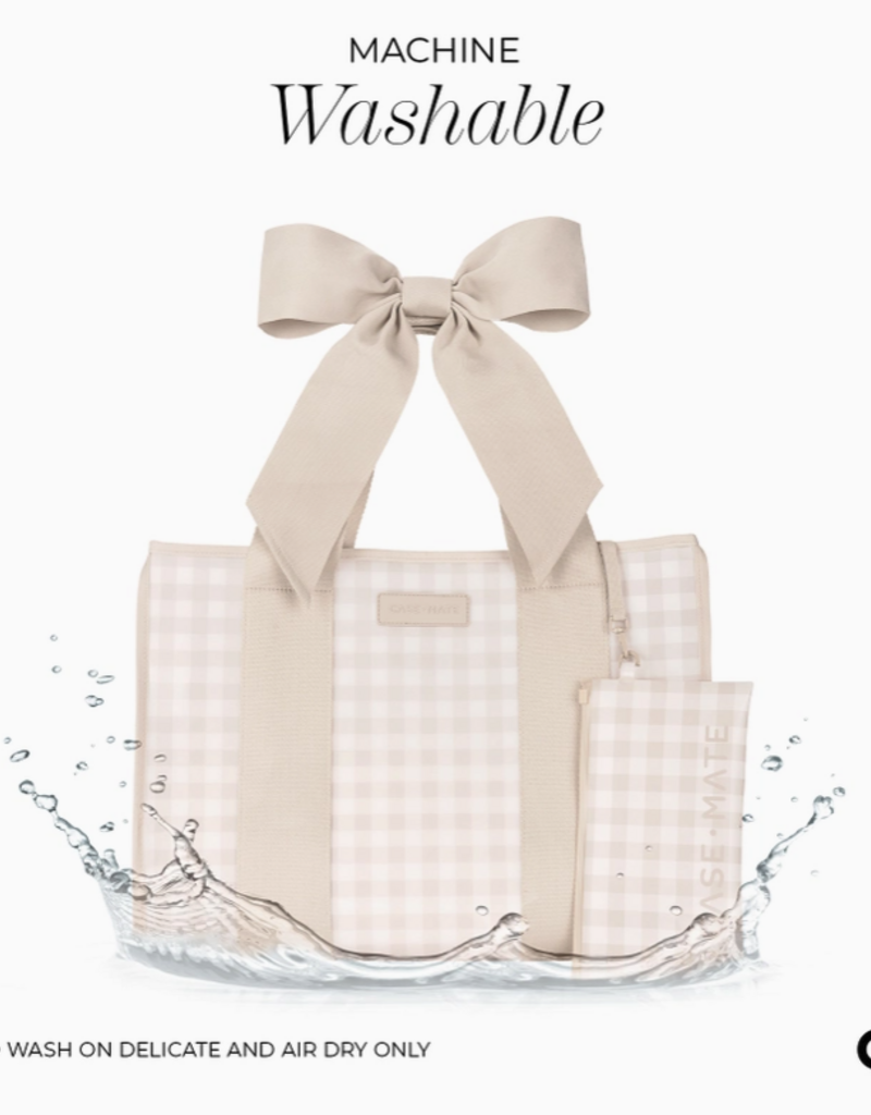 J.HOFFMAN'S Casemate Jelly Tote Bag- Latte Gingham Bow