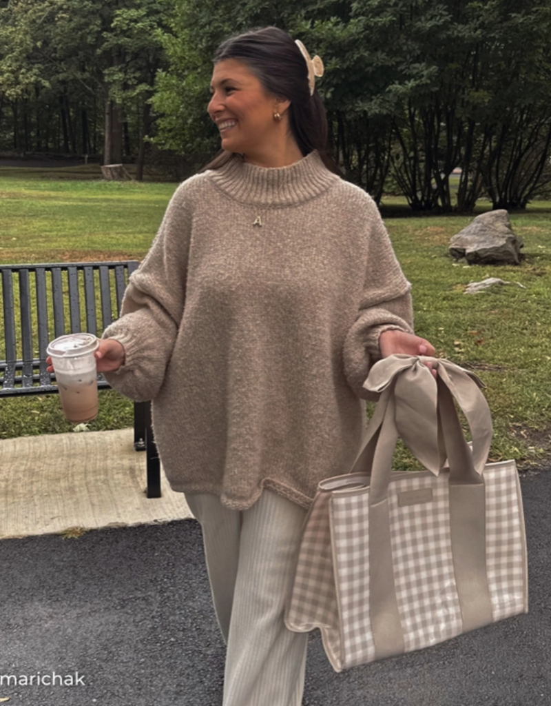 J.HOFFMAN'S Casemate Jelly Tote Bag- Latte Gingham Bow