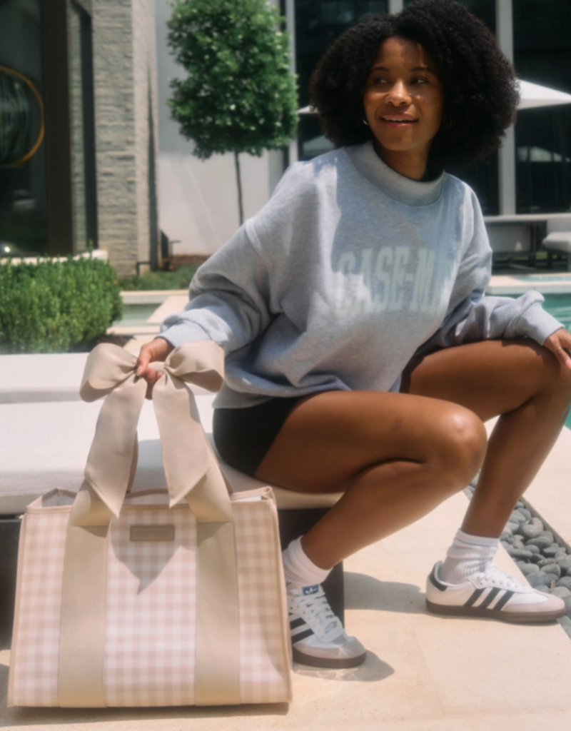 J.HOFFMAN'S Casemate Jelly Tote Bag- Latte Gingham Bow