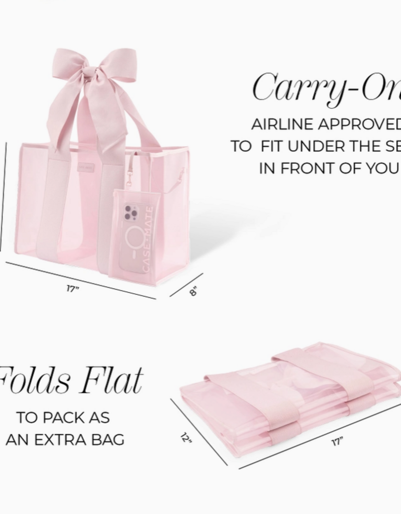 J.HOFFMAN'S Casemate Jelly Tote Bag- Matte Ballet Pink Bow