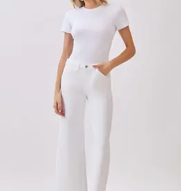 J.HOFFMAN'S Genoa Slant Pocket Crop Jeans- Natural White