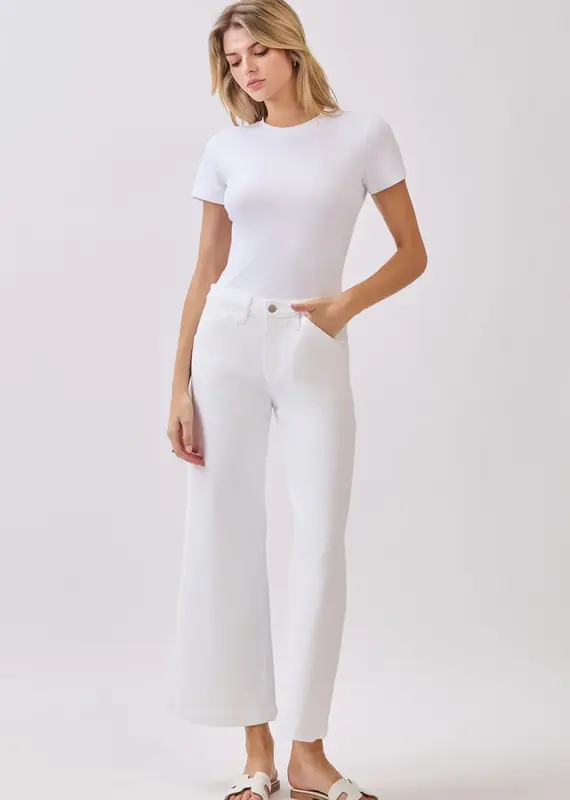 J.HOFFMAN'S Genoa Slant Pocket Crop Jeans- Natural White