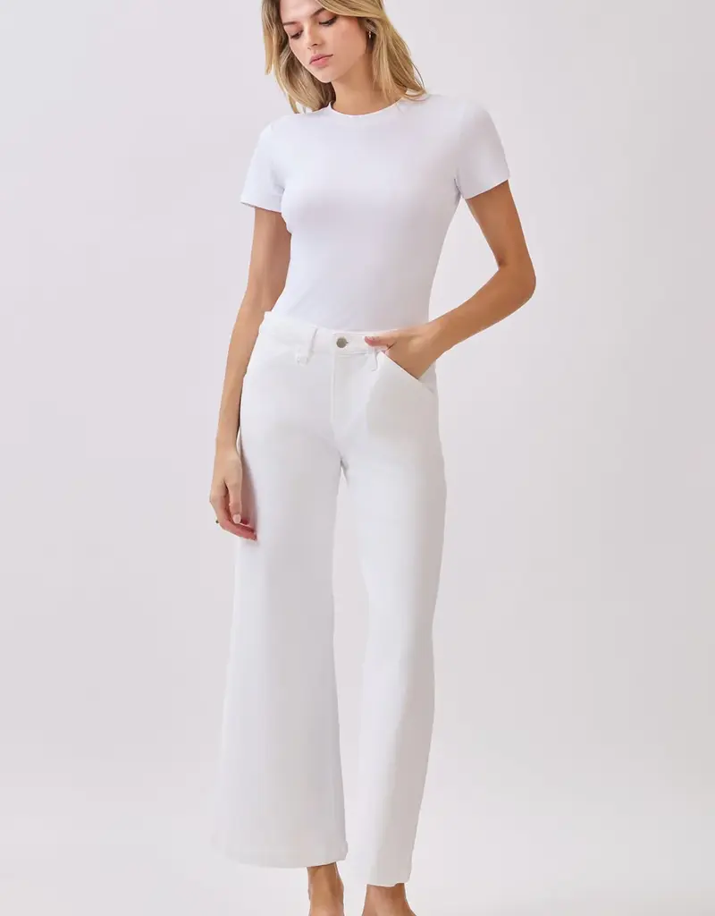 J.HOFFMAN'S Genoa Slant Pocket Crop Jeans- Natural White