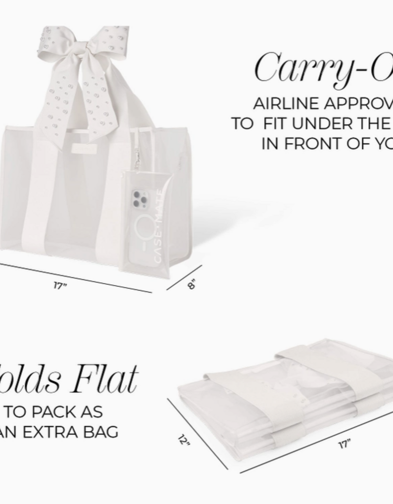 J.HOFFMAN'S Casemate Jelly Tote Bag- Ivory Pearl Bow