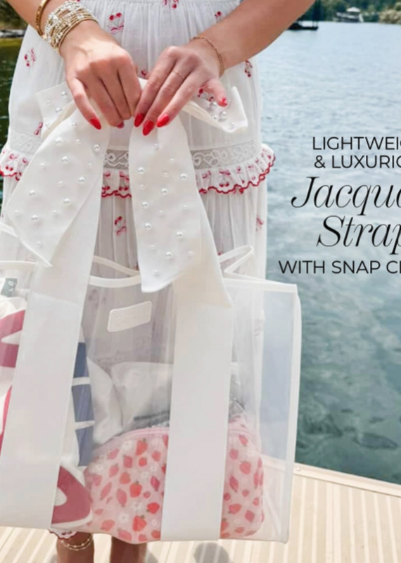 J.HOFFMAN'S Casemate Jelly Tote Bag- Ivory Pearl Bow