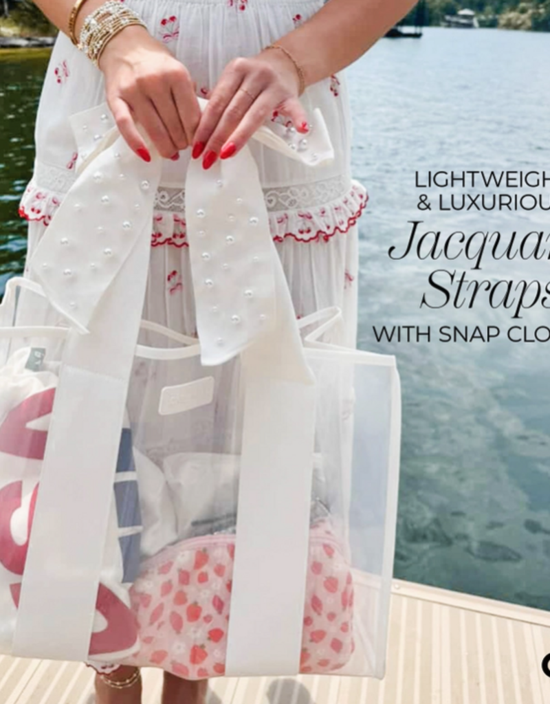 J.HOFFMAN'S Casemate Jelly Tote Bag- Ivory Pearl Bow