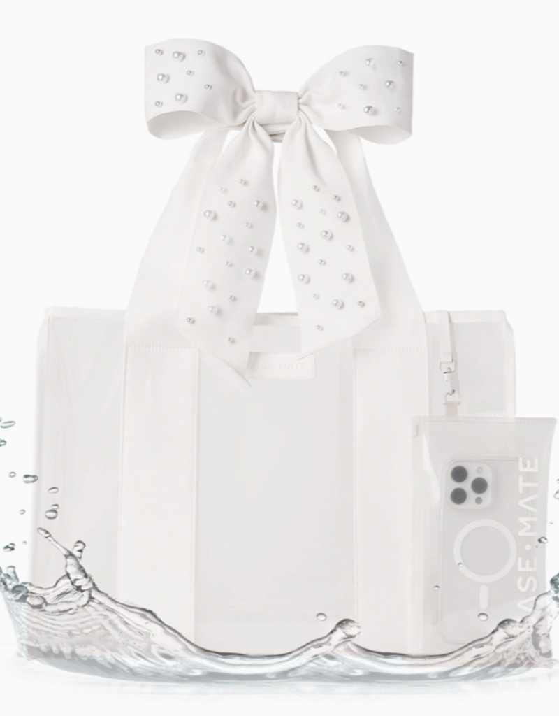 J.HOFFMAN'S Casemate Jelly Tote Bag- Ivory Pearl Bow
