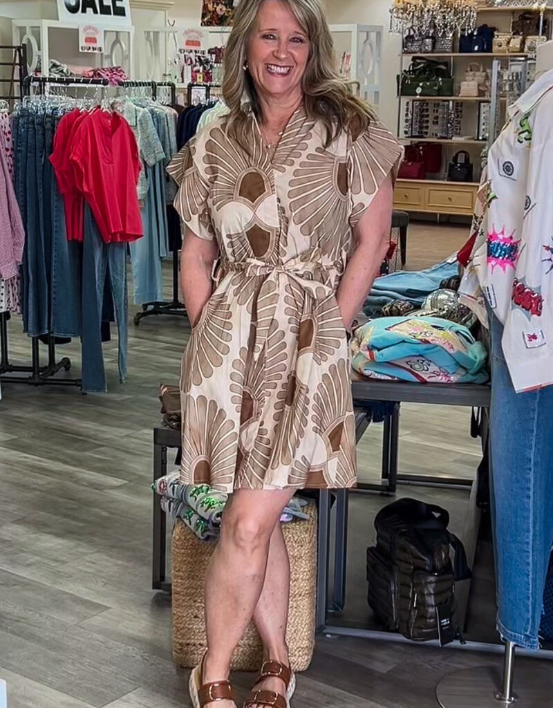 J.HOFFMAN'S Cynthia Dress- Mocha Frond