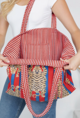 J.HOFFMAN'S Red Tiger Quilted Tote