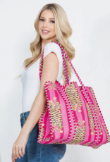 J.HOFFMAN'S Pink Tiger Quilted Tote