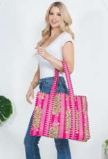 J.HOFFMAN'S Pink Tiger Quilted Tote