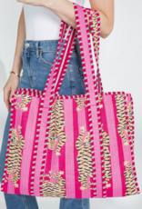 J.HOFFMAN'S Pink Tiger Quilted Tote