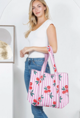 J.HOFFMAN'S Cherry Quilted Tote