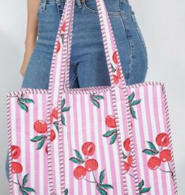 J.HOFFMAN'S Cherry Quilted Tote