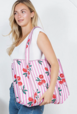 J.HOFFMAN'S Cherry Quilted Tote