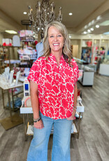 J.HOFFMAN'S Mary Top- Coral Scottish Thistle