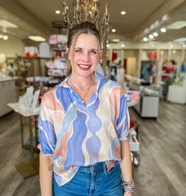 J.HOFFMAN'S Damson Top- Blue Watercolor