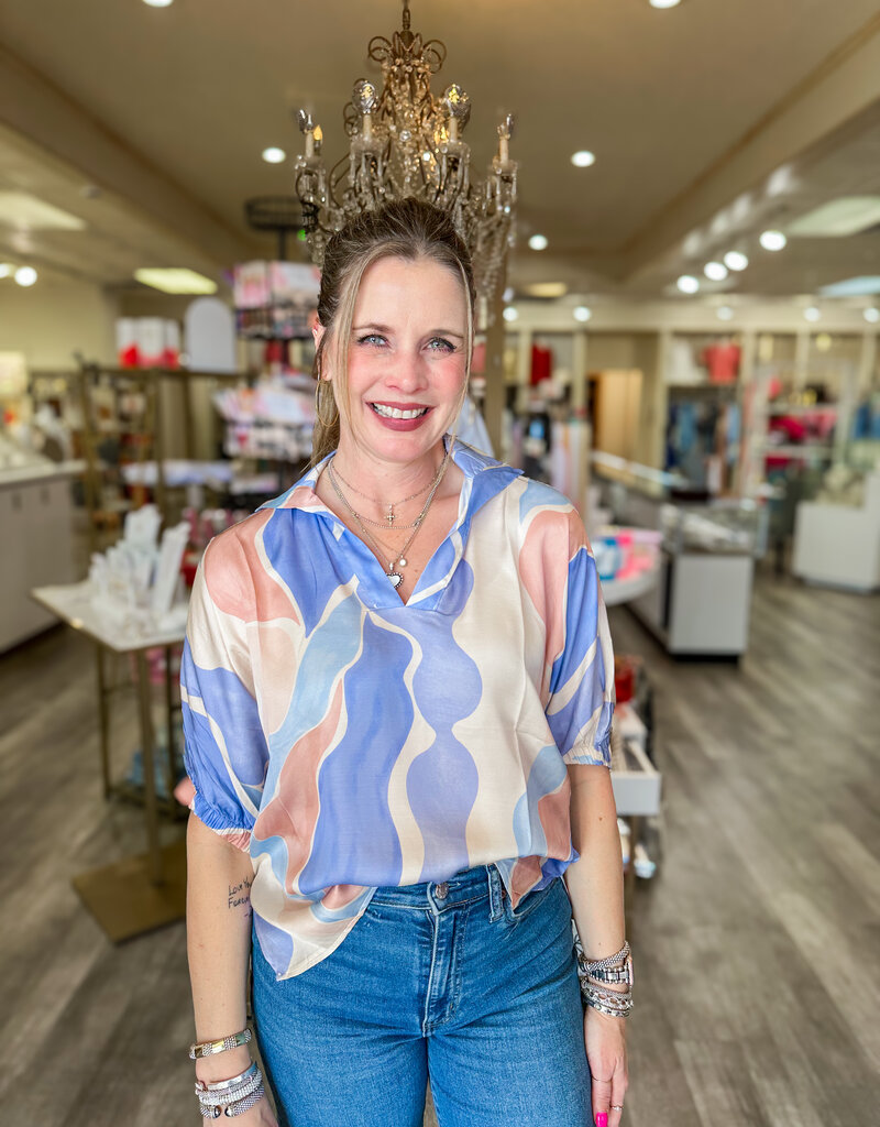 J.HOFFMAN'S Damson Top- Blue Watercolor