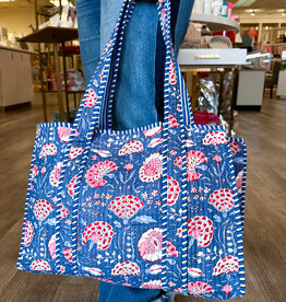 J.HOFFMAN'S Blue Carnation Quilted Tote