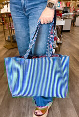 J.HOFFMAN'S Blue Carnation Quilted Tote