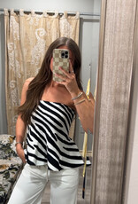 J.HOFFMAN'S Izzy Zebra Peplum Top