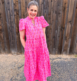 J.HOFFMAN'S Ivy Rosette Dress- Charm Pink