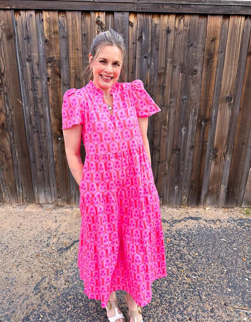 J.HOFFMAN'S Ivy Rosette Dress- Charm Pink