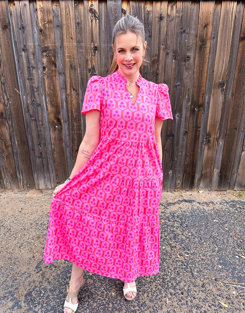 J.HOFFMAN'S Ivy Rosette Dress- Charm Pink