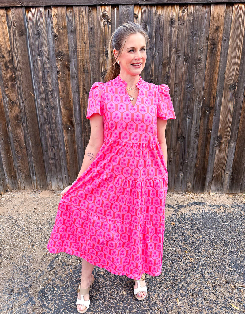 J.HOFFMAN'S Ivy Rosette Dress- Charm Pink