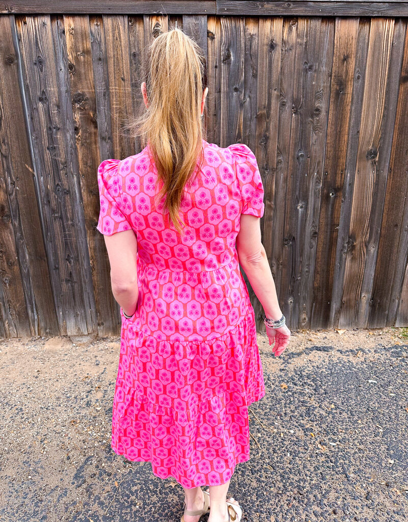 J.HOFFMAN'S Ivy Rosette Dress- Charm Pink