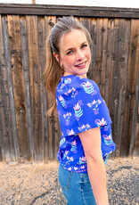 J.HOFFMAN'S Lori Top- Petal Keesake Blue