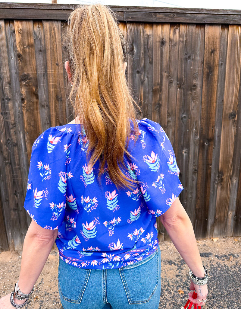 J.HOFFMAN'S Lori Top- Petal Keesake Blue