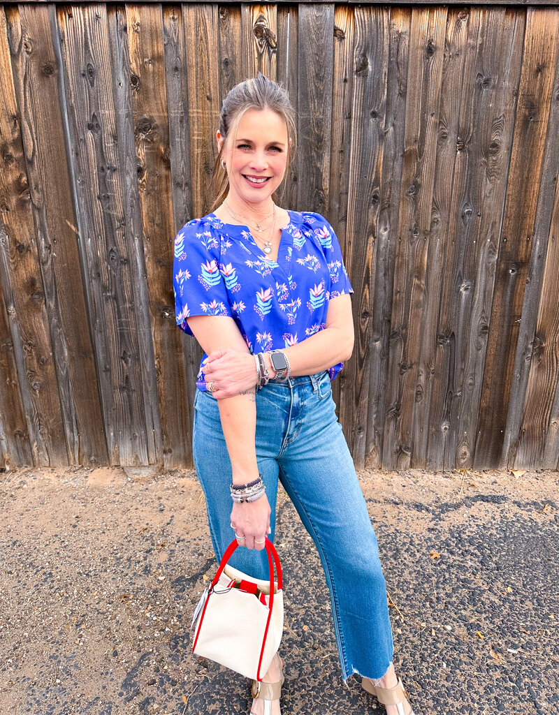 J.HOFFMAN'S Lori Top- Petal Keesake Blue